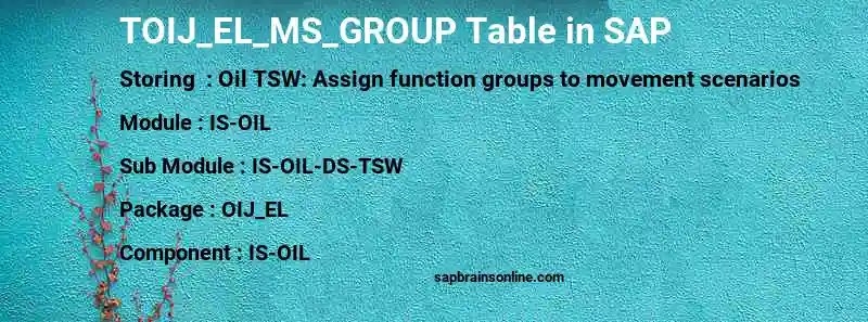 SAP TOIJ_EL_MS_GROUP table
