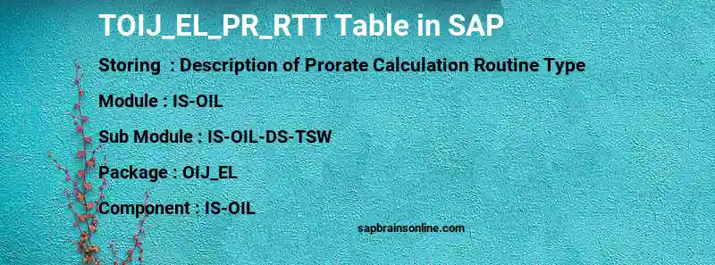 SAP TOIJ_EL_PR_RTT table