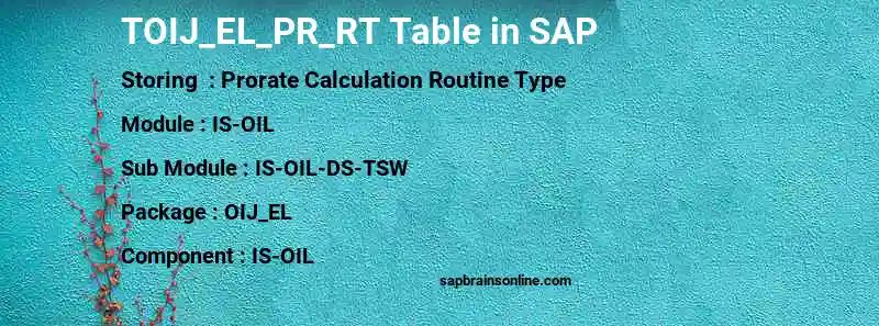 SAP TOIJ_EL_PR_RT table