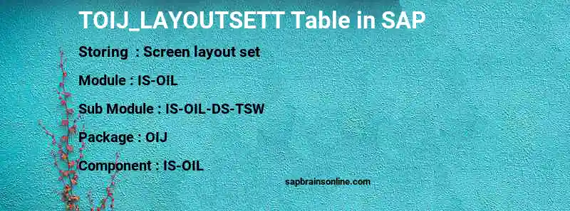 SAP TOIJ_LAYOUTSETT table