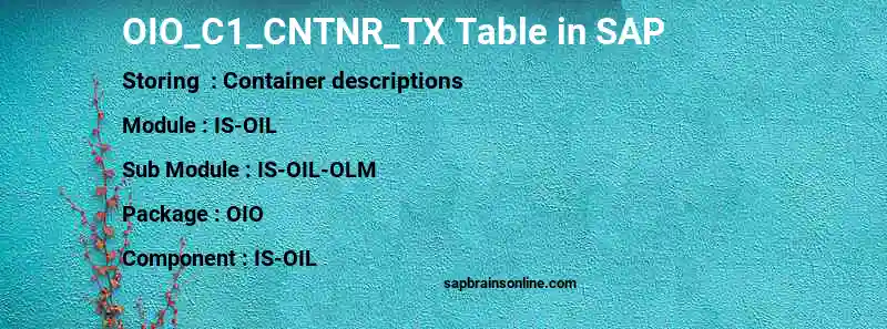 SAP OIO_C1_CNTNR_TX table
