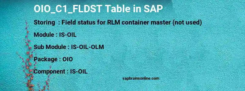 SAP OIO_C1_FLDST table