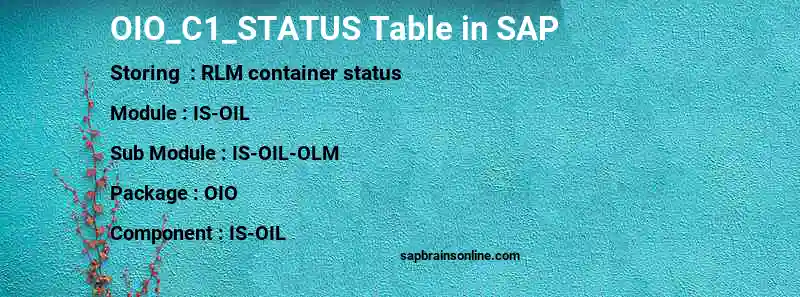 SAP OIO_C1_STATUS table