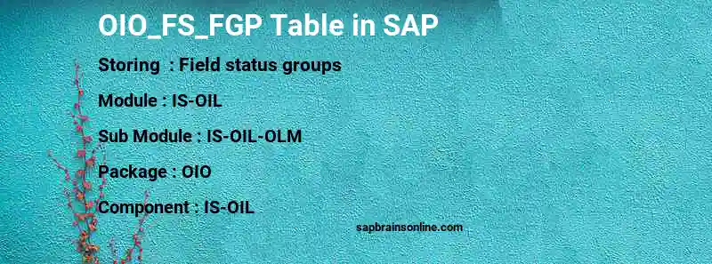 SAP OIO_FS_FGP table