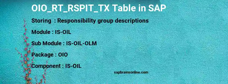 SAP OIO_RT_RSPIT_TX table