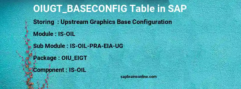 SAP OIUGT_BASECONFIG table