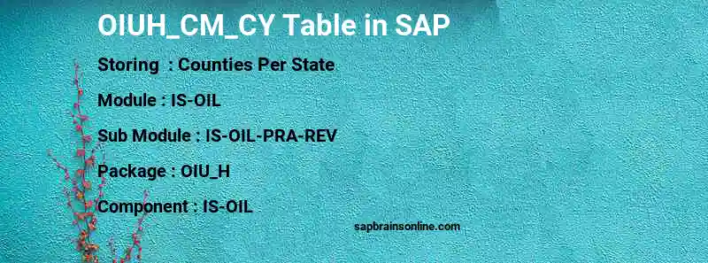 SAP OIUH_CM_CY table