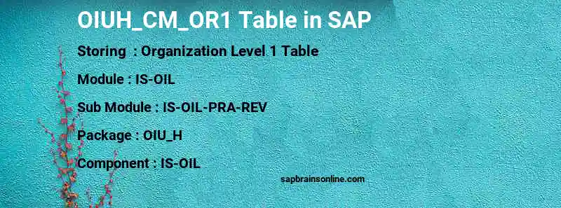 SAP OIUH_CM_OR1 table