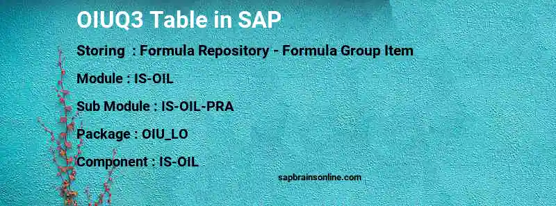 SAP OIUQ3 table