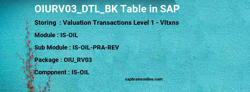 SAP OIURV03_DTL_BK table