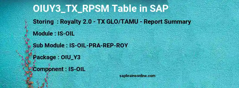 SAP OIUY3_TX_RPSM table
