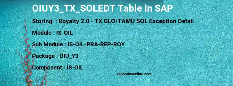 SAP OIUY3_TX_SOLEDT table