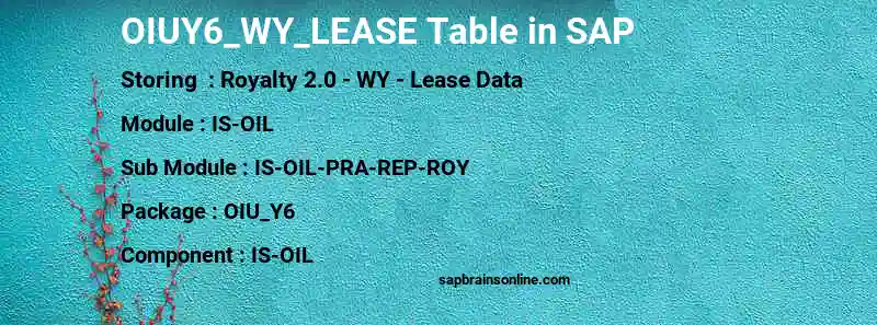 SAP OIUY6_WY_LEASE table