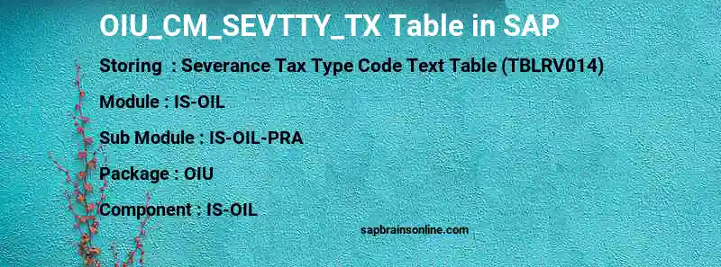SAP OIU_CM_SEVTTY_TX table