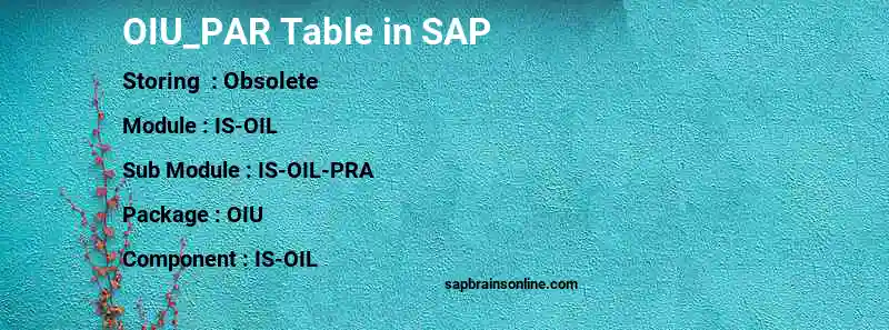 SAP OIU_PAR table