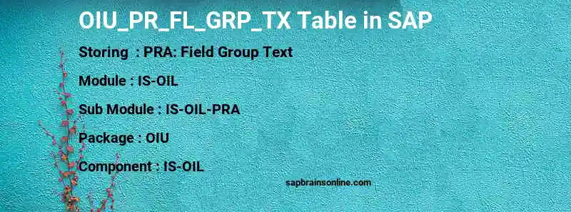 SAP OIU_PR_FL_GRP_TX table
