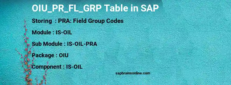 SAP OIU_PR_FL_GRP table