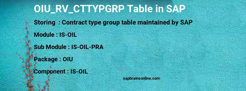 SAP OIU_RV_CTTYPGRP table