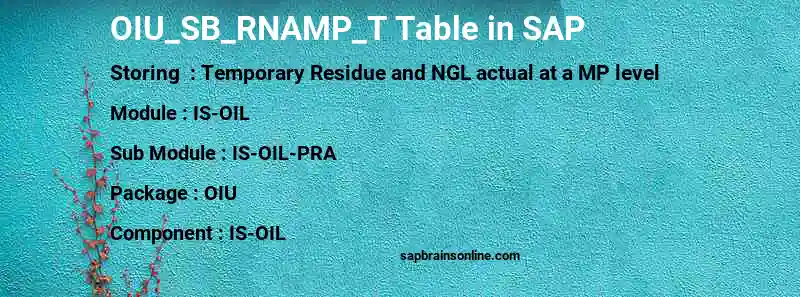 SAP OIU_SB_RNAMP_T table