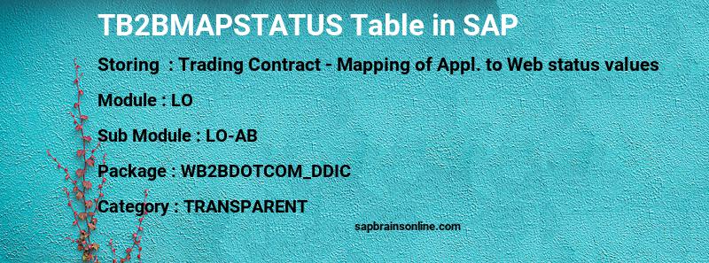 SAP TB2BMAPSTATUS table