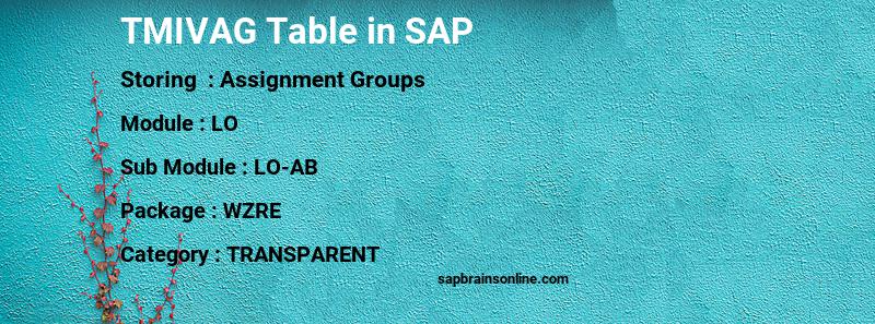 SAP TMIVAG table