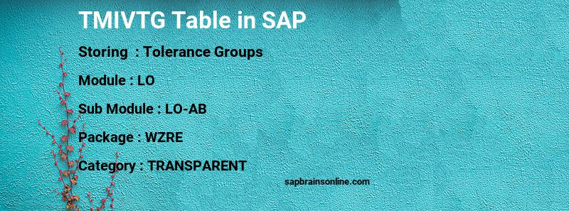 SAP TMIVTG table