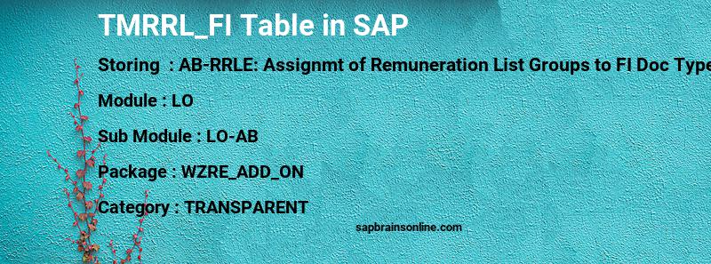 SAP TMRRL_FI table