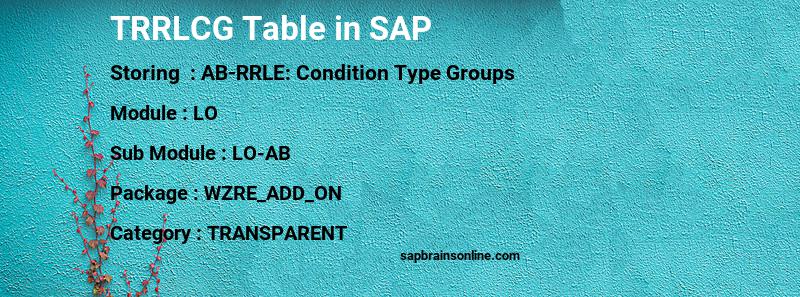 SAP TRRLCG table