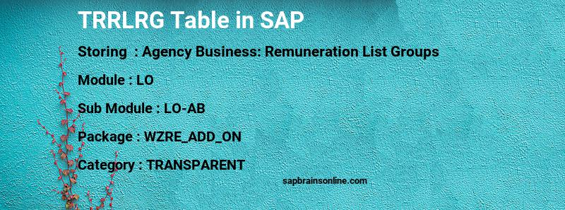 SAP TRRLRG table
