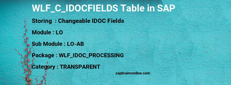 SAP WLF_C_IDOCFIELDS table