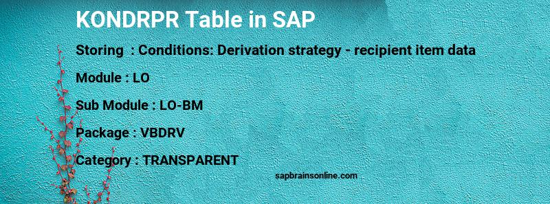 SAP KONDRPR table