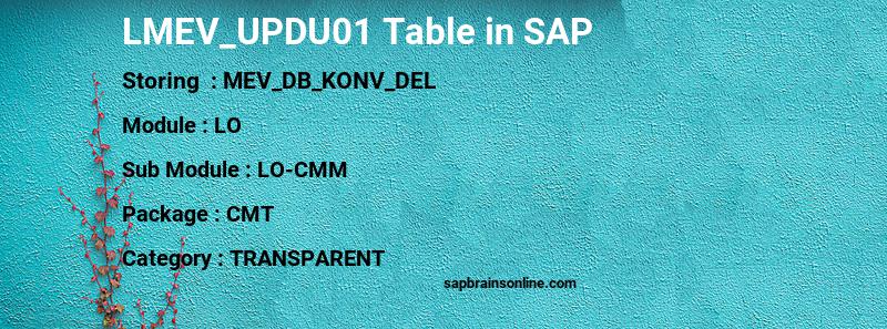 SAP LMEV_UPDU01 table