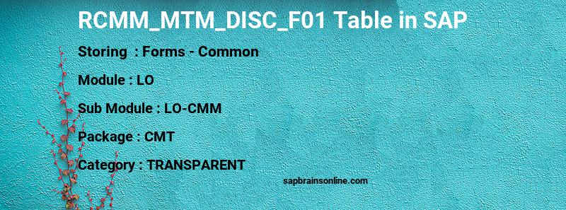 SAP RCMM_MTM_DISC_F01 table