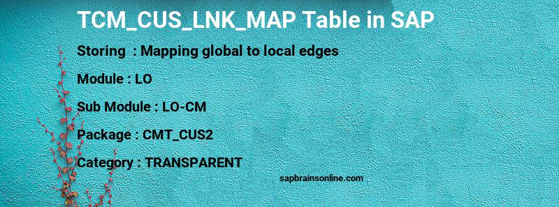 SAP TCM_CUS_LNK_MAP table