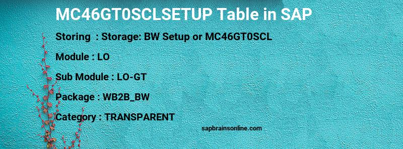 SAP MC46GT0SCLSETUP table