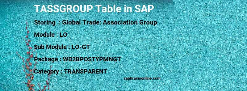 SAP TASSGROUP table