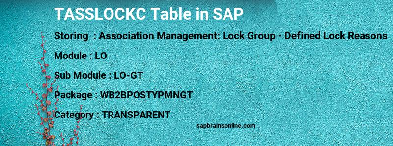 SAP TASSLOCKC table