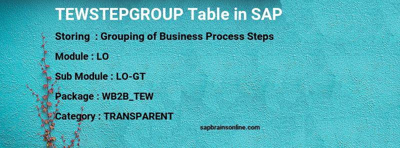 SAP TEWSTEPGROUP table