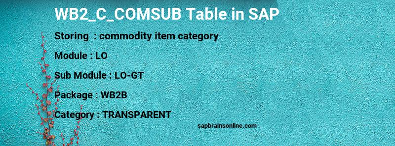 SAP WB2_C_COMSUB table
