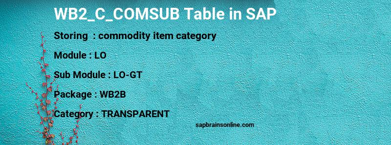 SAP WB2_C_COMSUB table