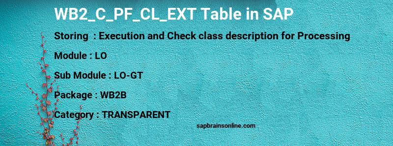 SAP WB2_C_PF_CL_EXT table
