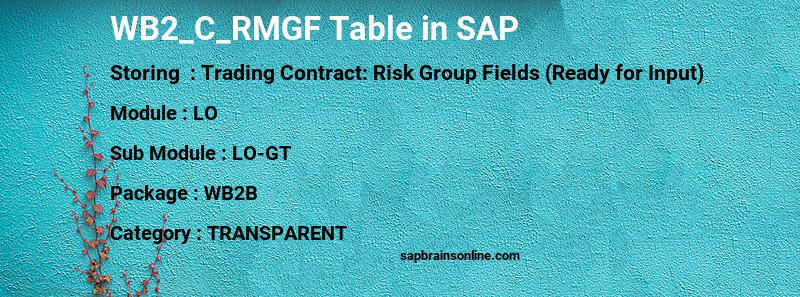 SAP WB2_C_RMGF table