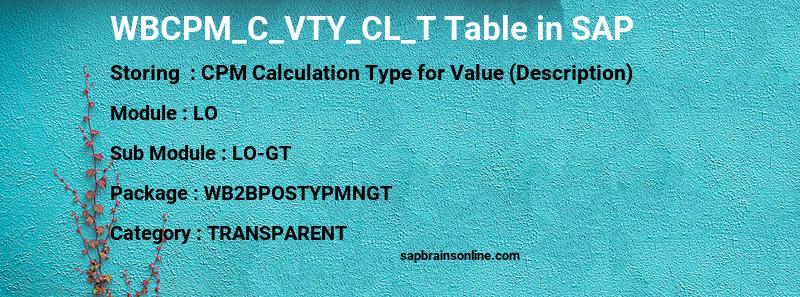 SAP WBCPM_C_VTY_CL_T table