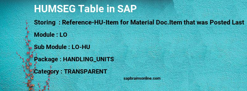 SAP HUMSEG table