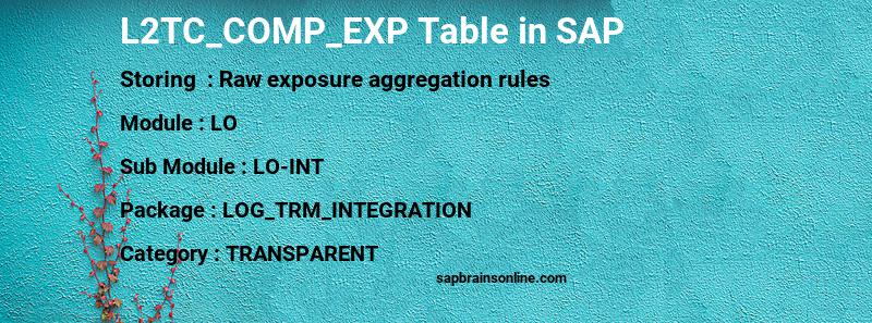 SAP L2TC_COMP_EXP table