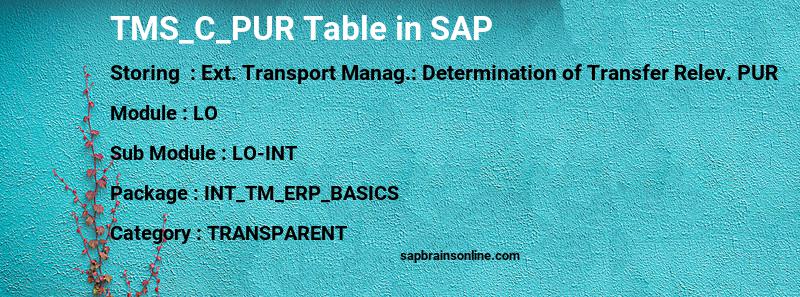 SAP TMS_C_PUR table
