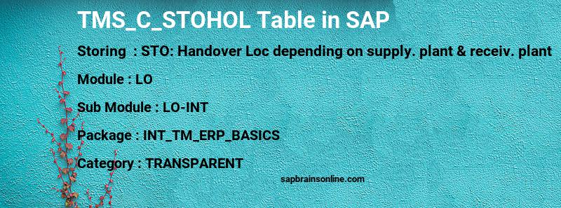 SAP TMS_C_STOHOL table
