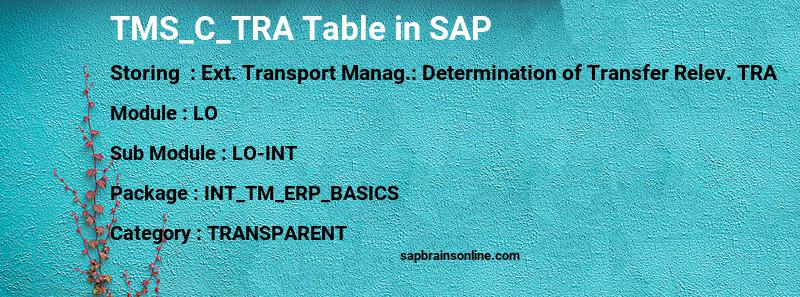 SAP TMS_C_TRA table