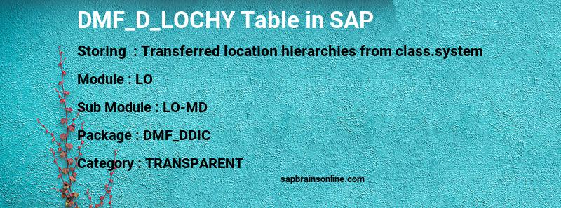 SAP DMF_D_LOCHY table