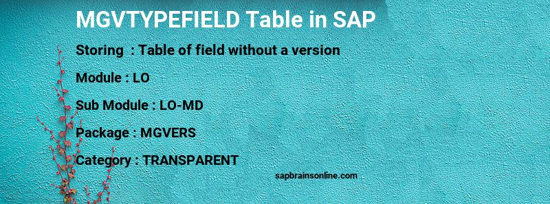 SAP MGVTYPEFIELD table